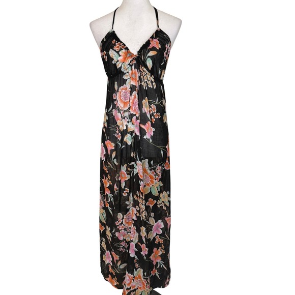 Topshop Dresses & Skirts - Topshop Floral Slip Dress Halter Maxi Backless Formal S Vacation Wedding Guest